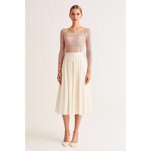 Massimo Dutti Blush Textured Cotton Blouse – Size 2